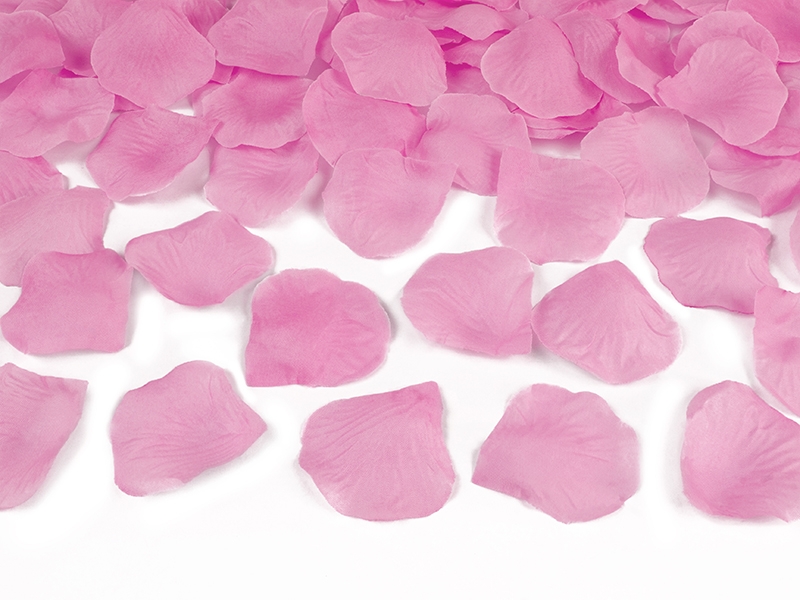 Vystřelovací konfety lístky růží růžové 60cm
